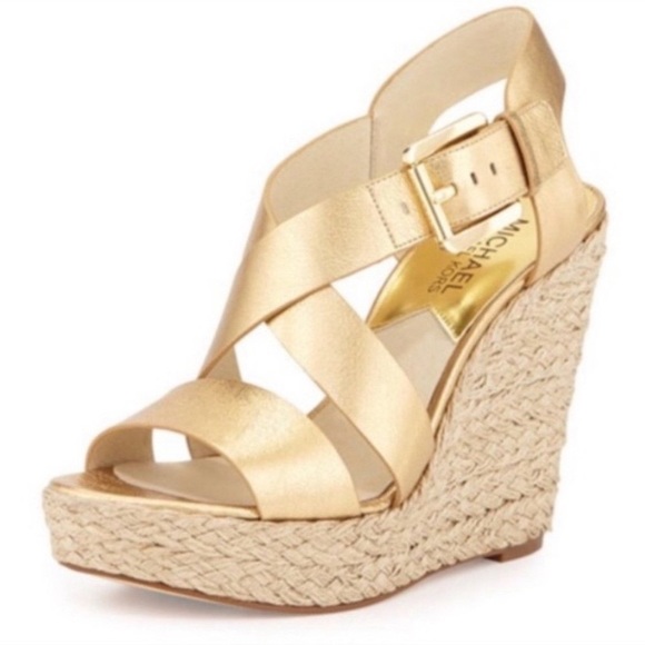 Michael Kors Gold Wedges 8.5 - Picture 1 of 9